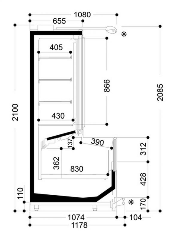 Шкаф-бонета Costan MIURA H2000 LG300 MT2240
