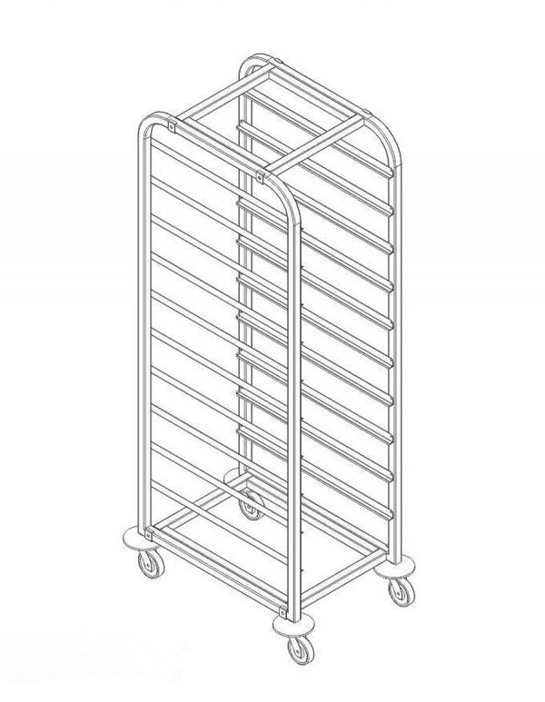 Тележка-шпилька для гастроемкостей GN1/1 ТШГп Profi Ral 385х560х1500/15