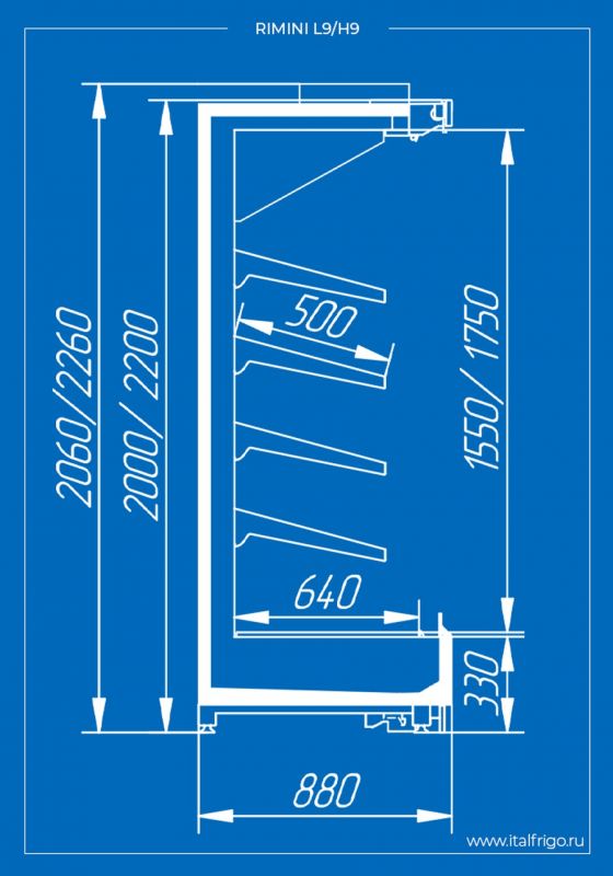 Холодильная горка Italfrigo Rimini H9 BOX 3750 Д (базовая)