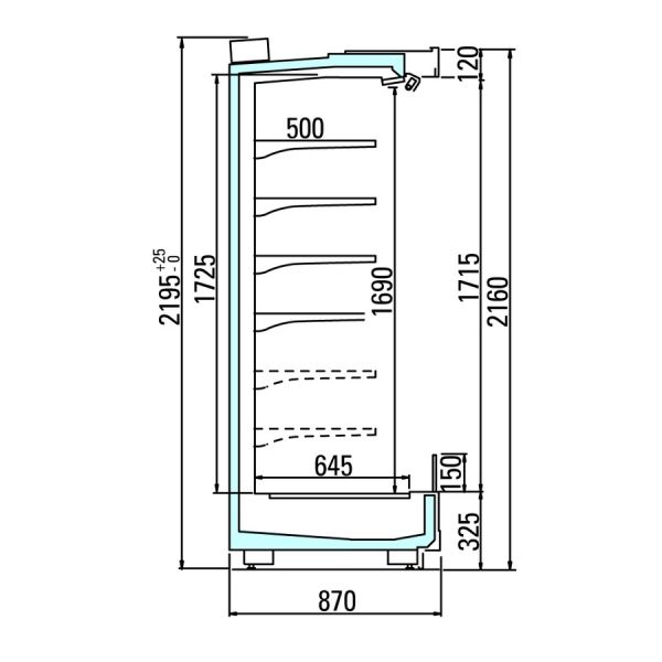 Пристенная горка Arneg PANAMA 3P GL 85 H216 1875