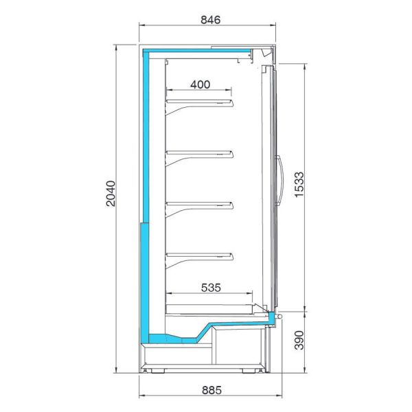 Пристенная горка Arneg BRIONI 2 H200 DOORS 1250