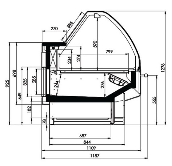 Холодильная витрина FREOR Rhea S 1250 (динамика)