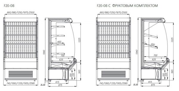 Пристенная витрина Полюс F 20-08 VM 1,9-2 (Carboma ВХСп-1,9)