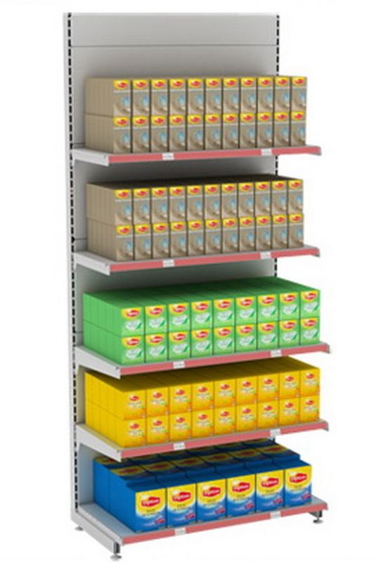 Пристенный стеллаж для магазина Eco Line L=1250