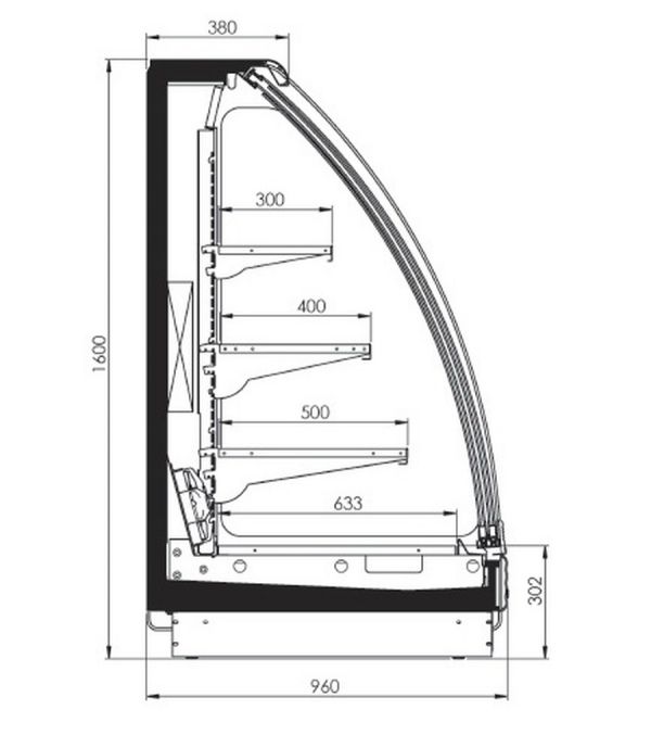 Полувертикальная витрина FREOR Pluton 6 3750
