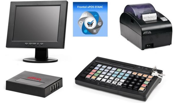 POS-комплект (HUB-19 54ФЗ, SJ-1088, KB-60 MSR, АТОЛ 55Ф с ФН, Linux, Frontol xPOS ЕГАИС)