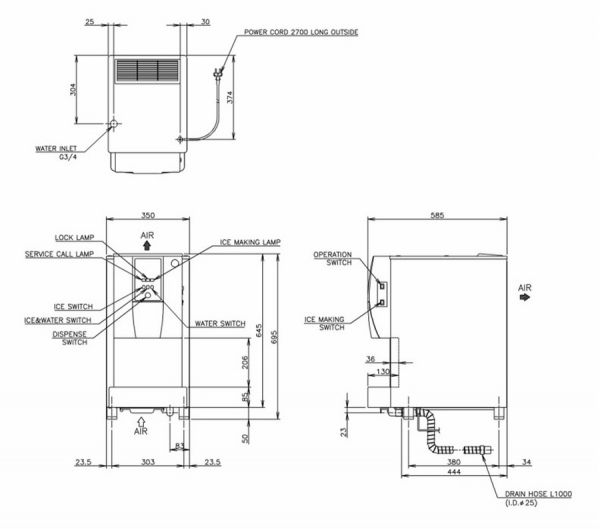 Льдогенератор-диспенсер Hoshizaki DCM-60KE-P EU