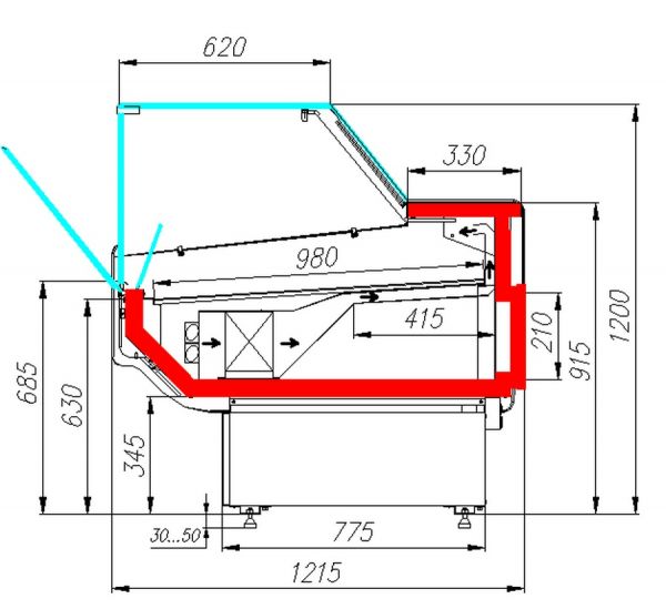 Холодильная витрина Полюс Carboma Atrium 2 GC120 VV 2,0-1 (динамика)