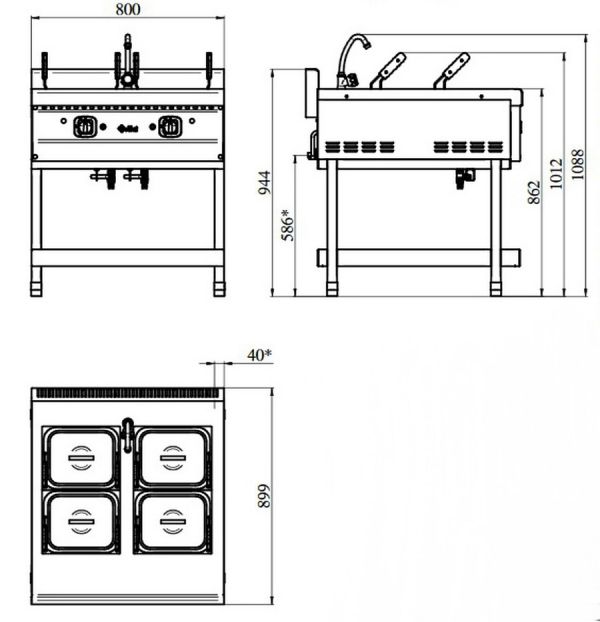 Газоварка Abat ГВК-90/2П кухонная