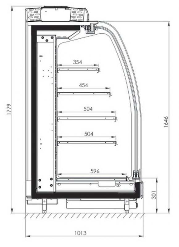 Пристенная витрина FREOR Pluton Space 3750 (вынос)