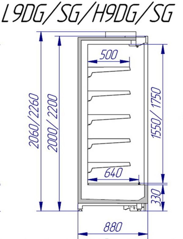 Холодильная горка Italfrigo Rimini L9 SG 1875 Д (базовая)