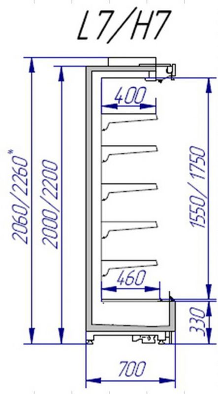 Холодильная горка Italfrigo Rimini L7 BOX 1875 Д (базовая)