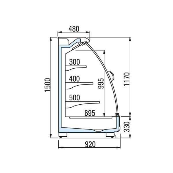 Полувертикальная горка Arneg OSAKA 3 90 H150 TSC 1850