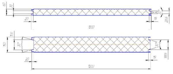 Сэндвич-панели с утеплителем из пенополиуретана AiSi304/AiSi304 (100 мм)