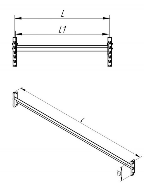 Траверса для стеллажа Lager LX L=1490