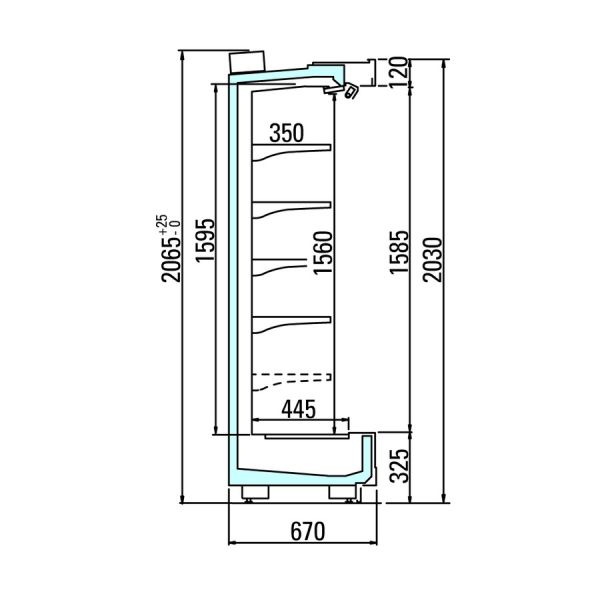 Пристенная горка Arneg PANAMA 3P 65 H203 2500